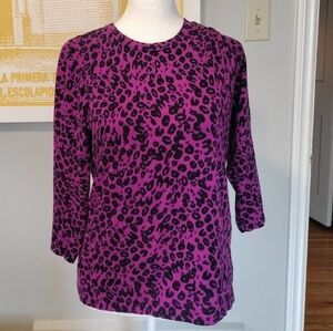 Purple Leopard Print Women's Top
